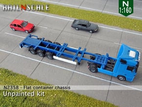 Flat container chassis (N 1:160) in Tan Fine Detail Plastic