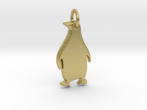 Penguintastic Mook pendant  in Natural Brass