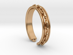 Chained ring [sizable] in Polished Bronze