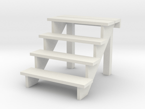 1:48 scale 4 step stair in White Natural Versatile Plastic