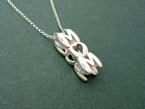 MOM - Pendant in Cast Metals in Polished Silver