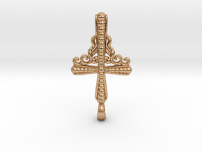 Small Black Steel Cross Pendant Jewelry in Polished Bronze