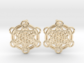 Metatron Grid Studs in 14K Yellow Gold