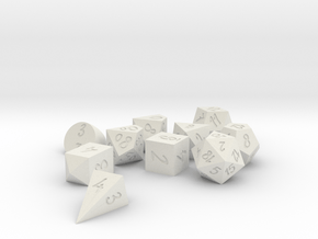 Polyset Dice Semongko Font with Extras in White Natural Versatile Plastic