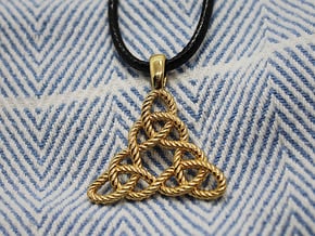 Trinity Knot Tangled in Polished Brass