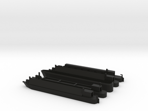 T gauge 1.450 Canal Narrow Boats x5 types in Black Premium Versatile Plastic