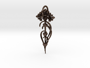 Goddess Isis Flower Pendant in Polished Bronze Steel: Medium