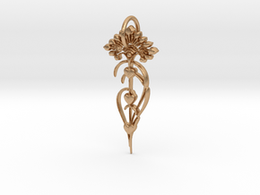 Goddess Isis Flower Pendant in Natural Bronze: Medium