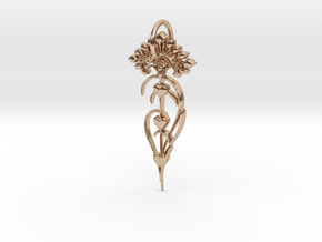 Goddess Isis Flower Pendant in 14k Rose Gold Plated Brass: Medium