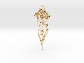 Goddess Isis Flower Pendant in 14K Yellow Gold: Medium