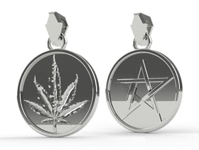 Canntagram Reversible Pendant in Polished Silver (Interlocking Parts)