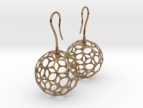 Fertilized Polyhedron Egg Earring in Natural Brass