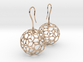 Fertilized Polyhedron Egg Earring in 14k Rose Gold