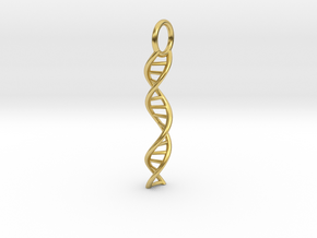 DNA Pendant - Science Jewelry in Polished Brass