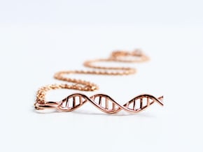 DNA Pendant - Science Jewelry in 14k Rose Gold Plated Brass