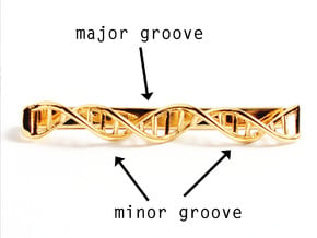 DNA Tie Bar - Science Jewelry in 14k Gold Plated Brass