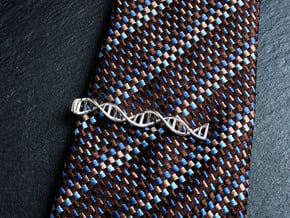 DNA Tie Bar - Science Jewelry in Polished Silver