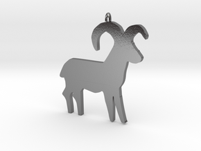 Aries zodiac sign pendant in Polished Silver