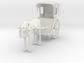 Hansom Cab Miniature in White Natural Versatile Plastic: 1:36