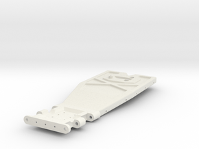 IFS SCX24 FRONT BULKHEAD AND MID SKID in White Natural Versatile Plastic