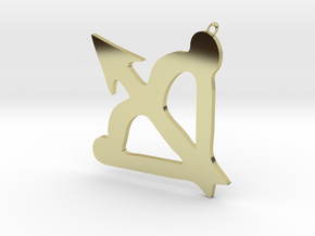 Sagittarius zodiac sign pendant in 18k Gold Plated Brass