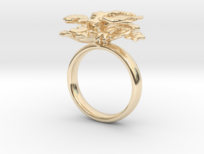 Acropora Elkhorn Coral Ring - Marine Biology in 14k Gold Plated Brass