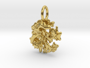 Acropora Elkhorn Coral Pendant - Marine Biology in Polished Brass