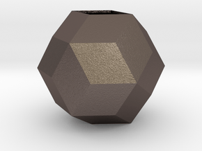 gmtrx lawal Rhombic triacontahedron shell design 1 in Polished Bronzed-Silver Steel