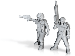 28mm SciFi crude armor guards in Tan Fine Detail Plastic