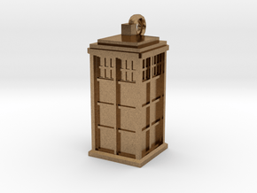 Tardis (T.A.R.D.I.S.) necklace charm in Natural Brass