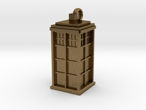 Tardis (T.A.R.D.I.S.) necklace charm in Natural Bronze