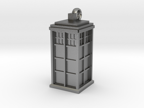 Tardis (T.A.R.D.I.S.) necklace charm in Natural Silver