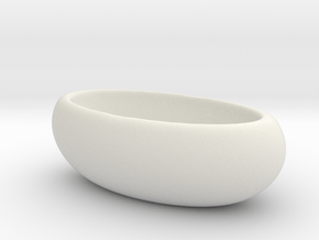 Fine Oval Geometric Succulent 3D Printing Flowerpo in White Natural Versatile Plastic