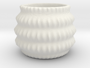 Barrel Geometric Plant 3D Printing Flowerpot  in White Natural Versatile Plastic