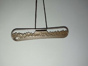 Snowboard Necklace in Polished Bronzed-Silver Steel