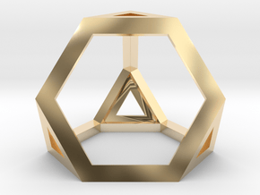 Truncated Tetrahedron in 14K Yellow Gold
