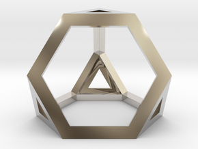 Truncated Tetrahedron in Rhodium Plated Brass