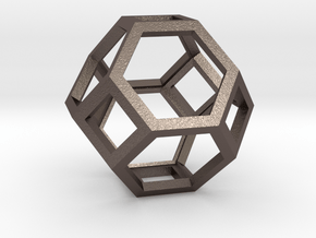 Truncated Octahedron in Polished Bronzed-Silver Steel