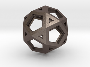 Icosidodecahedron in Polished Bronzed-Silver Steel