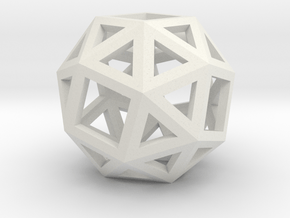 Snub Cube in White Natural Versatile Plastic