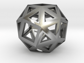 Snub Cube in Natural Silver