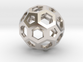 Truncated Icosahedron in Rhodium Plated Brass