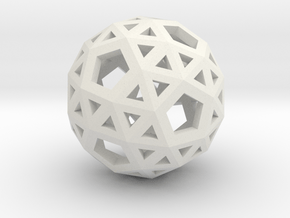 Snub Dodecahedron in White Natural Versatile Plastic
