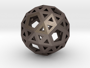 Snub Dodecahedron in Polished Bronzed-Silver Steel
