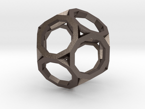 Truncated Dodecahedron in Polished Bronzed-Silver Steel