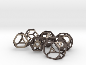 Archimedean Solids Part 1 in Polished Bronzed-Silver Steel
