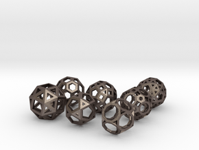 Archimedean Solids Part 2 in Polished Bronzed-Silver Steel