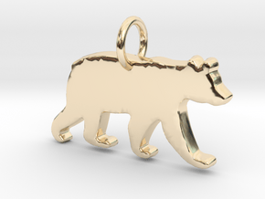 Makom- Mama Bear Pendant in 14k Gold Plated Brass