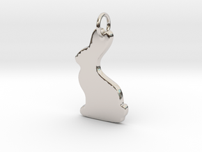 Makom- Chocolate Bunny Pendant in Rhodium Plated Brass