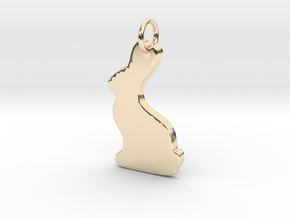 Makom- Chocolate Bunny Pendant in 14k Gold Plated Brass